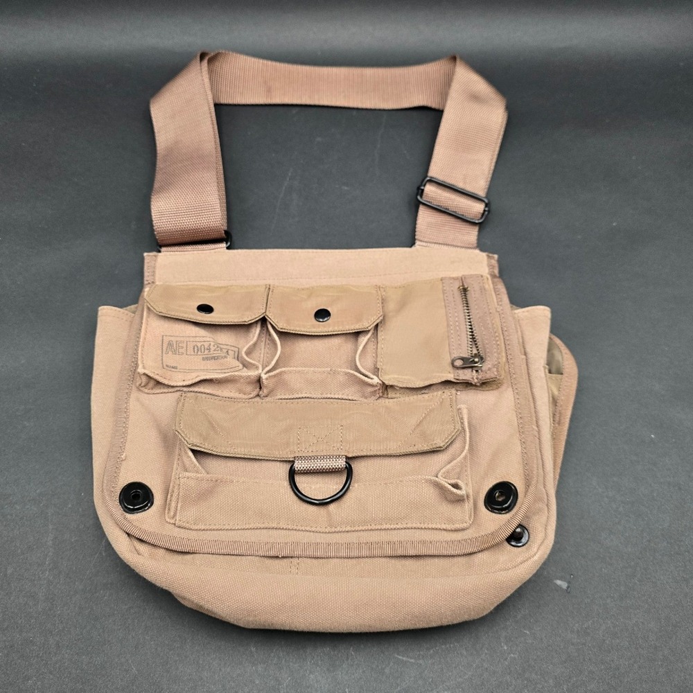 American Eagle Khaki Canvas Military Utility Crossbody Bag AE 004284 Messenger